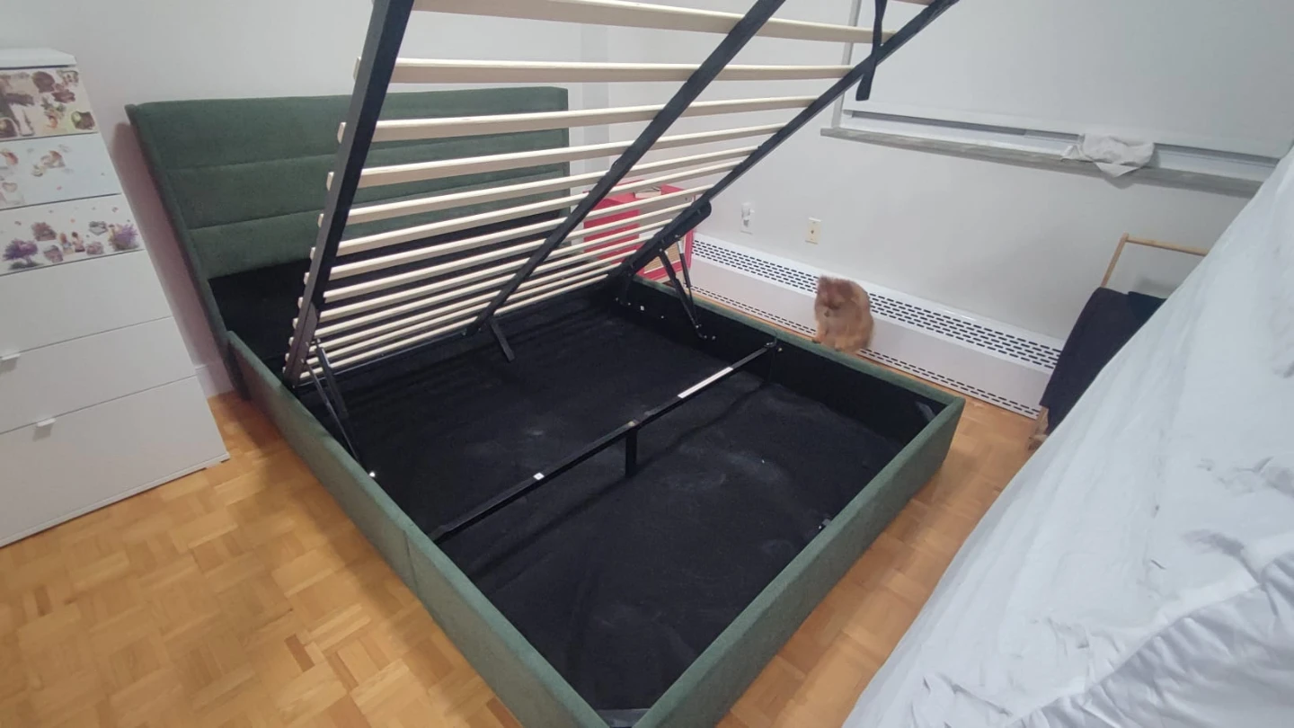Green Upholstered Storage Bed Frame - photo 4
