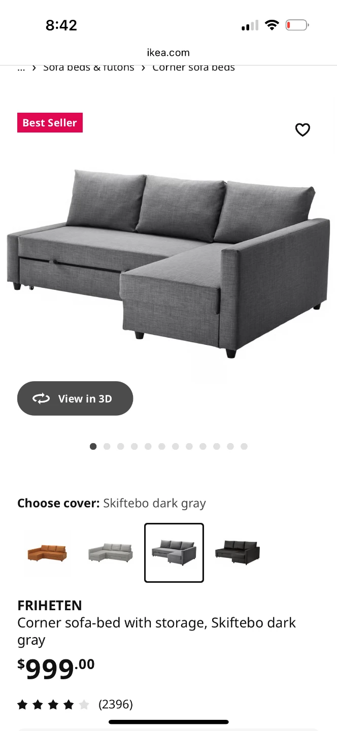 IKEA FRIHETEN Corner Sofa-bed - Skiftebo Dark Gray - photo 5