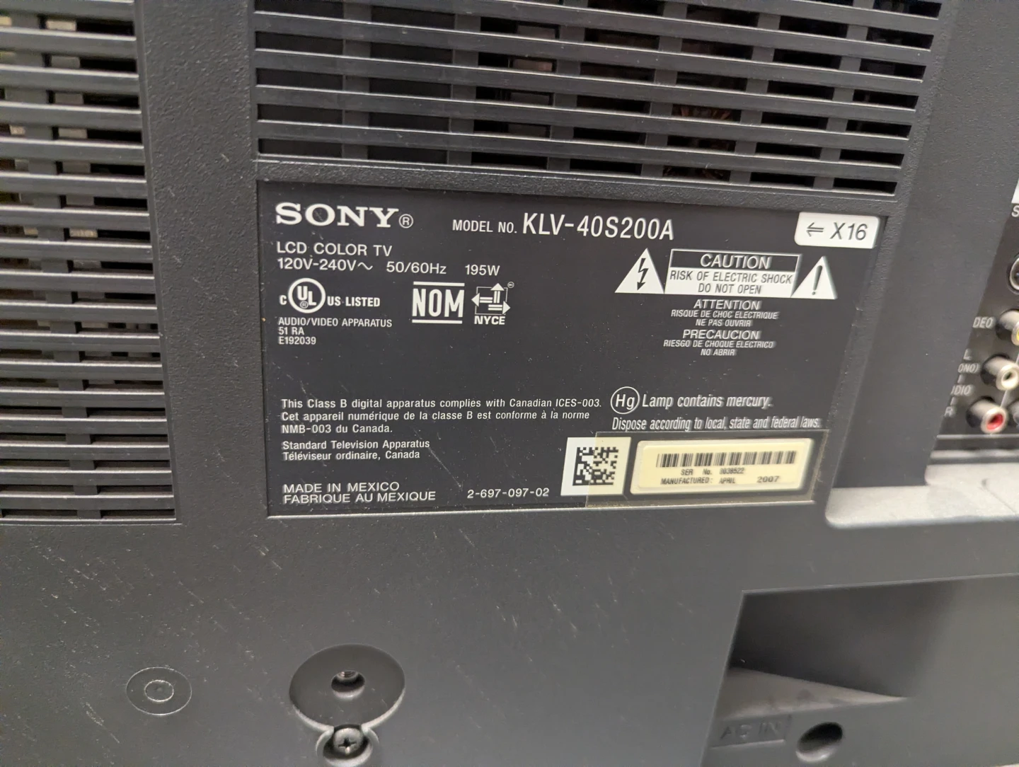 Sony Bravia KLV-40S200A LCD TV - 40 inch - photo 3