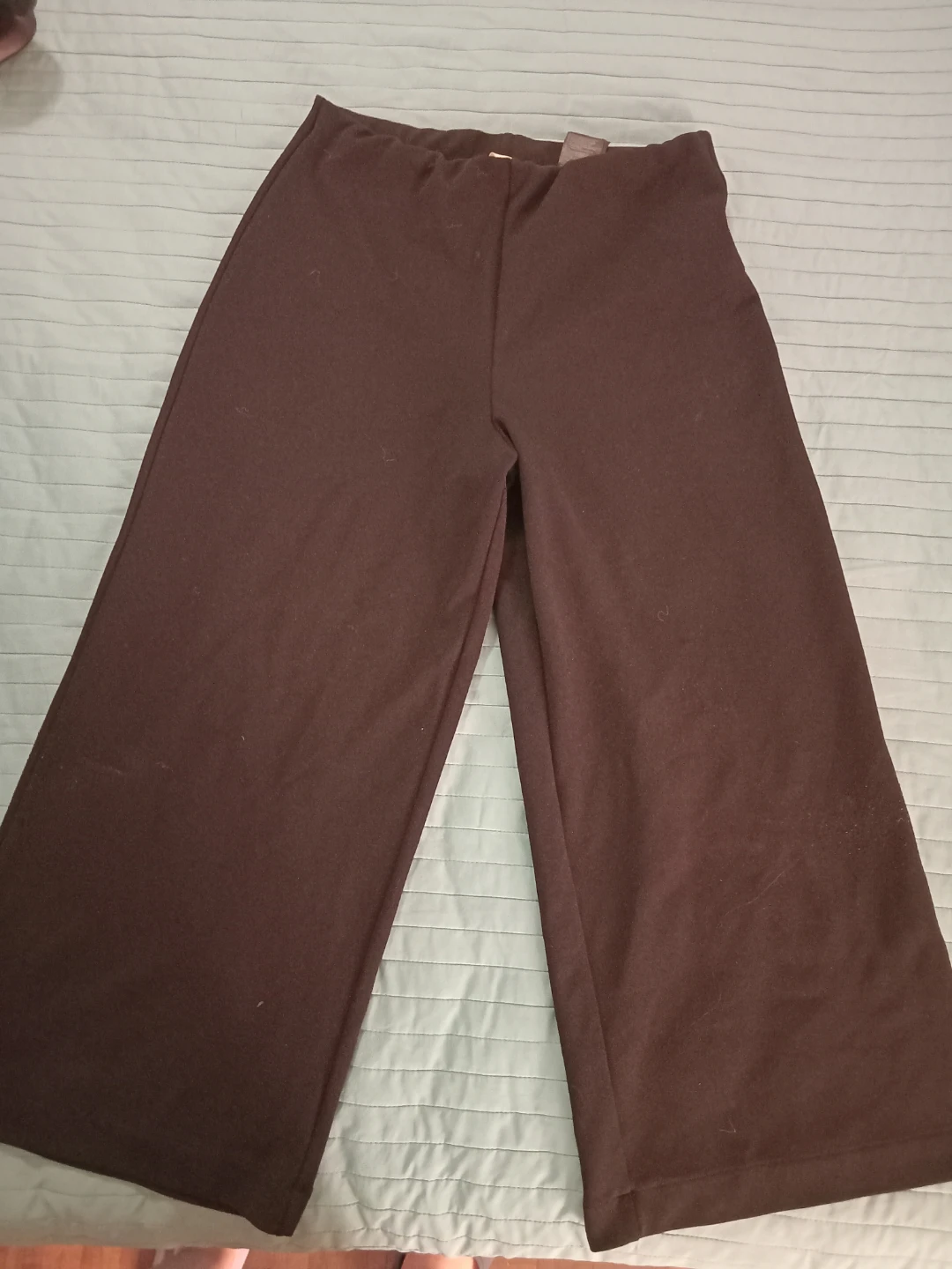 H&M Wide Leg Cropped Pants - Black - Medium