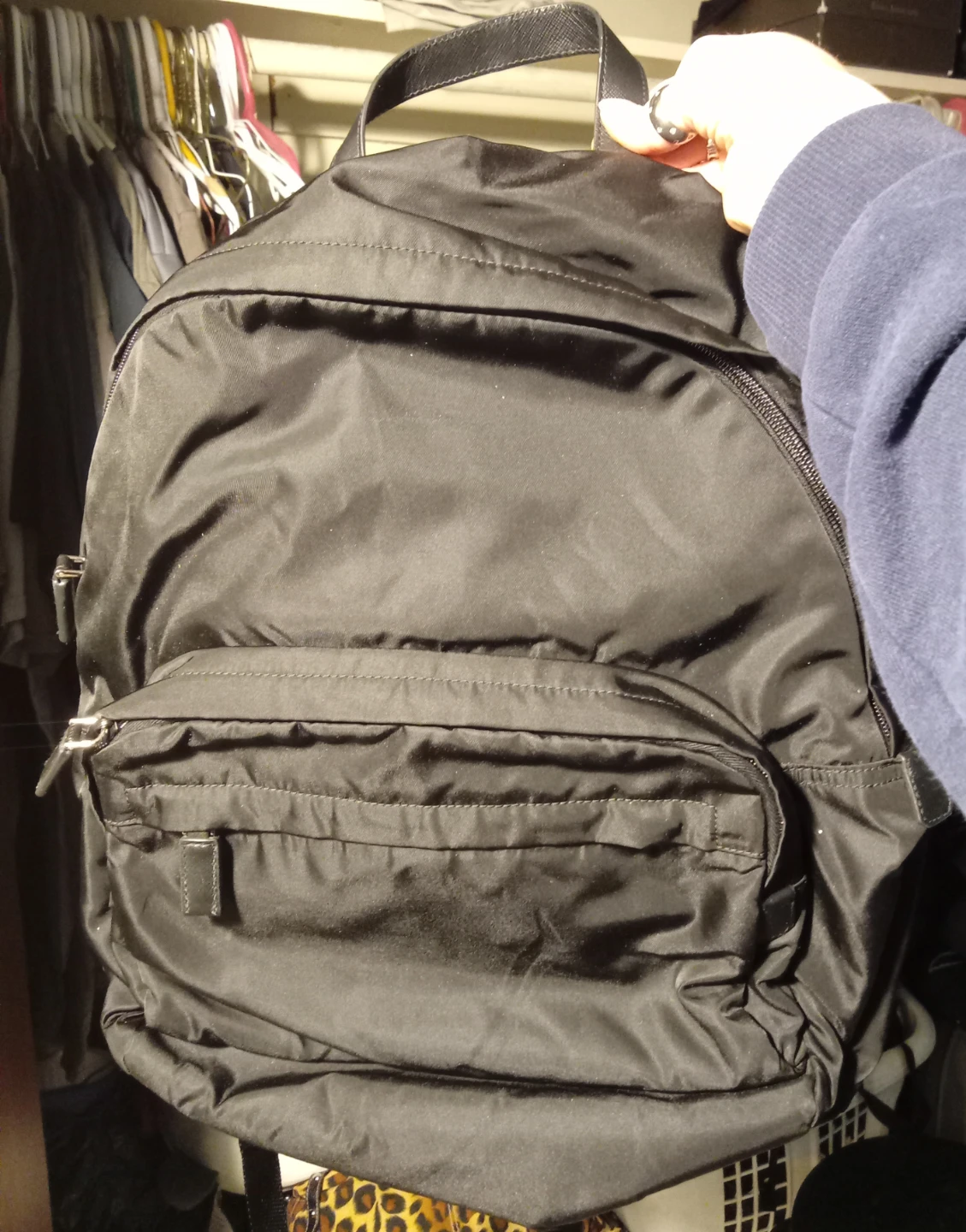 Authentic NWOT Prada Nylon Mens Black Backpack