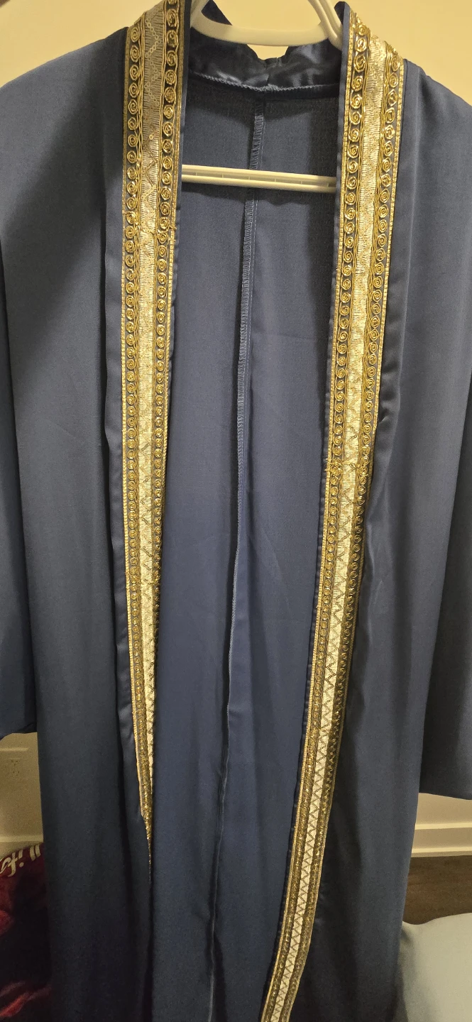Blue and black Embellished Open Abaya - photo 3