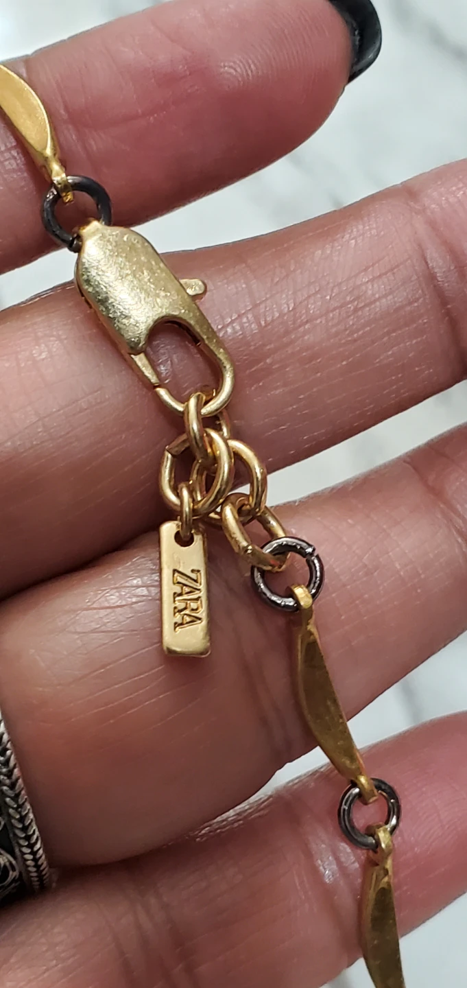 ZARA Gold Tone Sun Moon Charm Necklace - photo 3