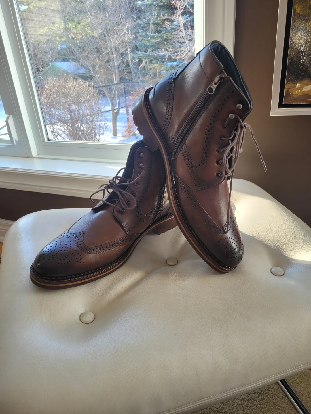 Practically New Men's Johnston & Murphy Leather Wingtip sz 12 - photo 2