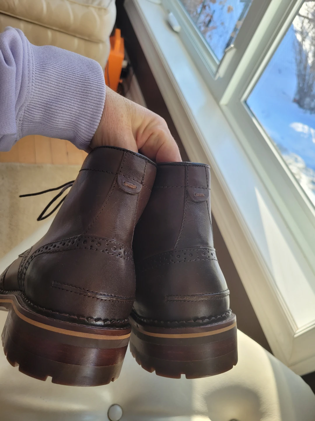 Practically New Men's Johnston & Murphy Leather Wingtip sz 12 - photo 5
