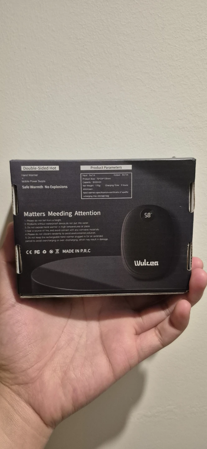 New Wulcea S8 Double Sided Hot Hand Warmer - Black - photo 2