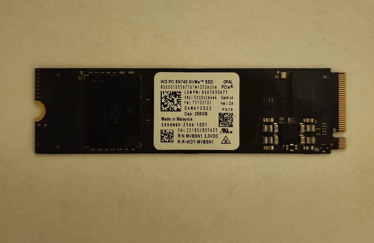 WD PC SN740 NVMe SSD 256GB