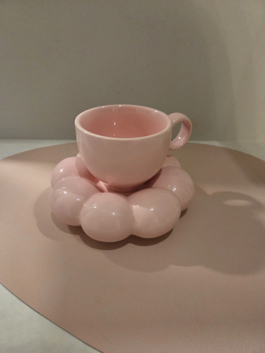 Pink Ceramic Cup and Saucer