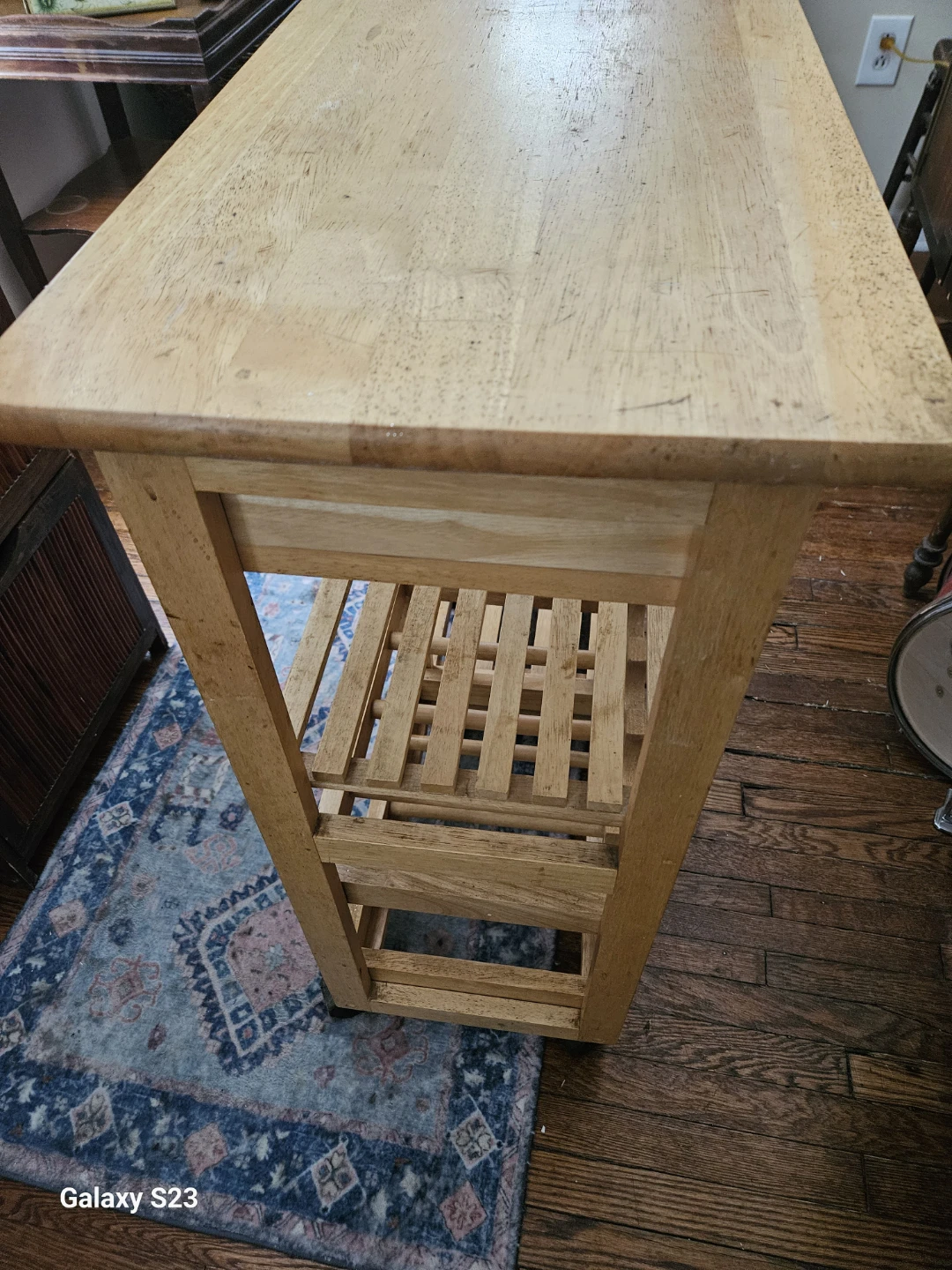 Wooden Kitchen Cart with Storage - photo 2