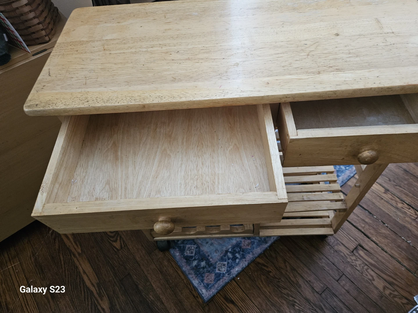 Wooden Kitchen Cart with Storage - photo 3