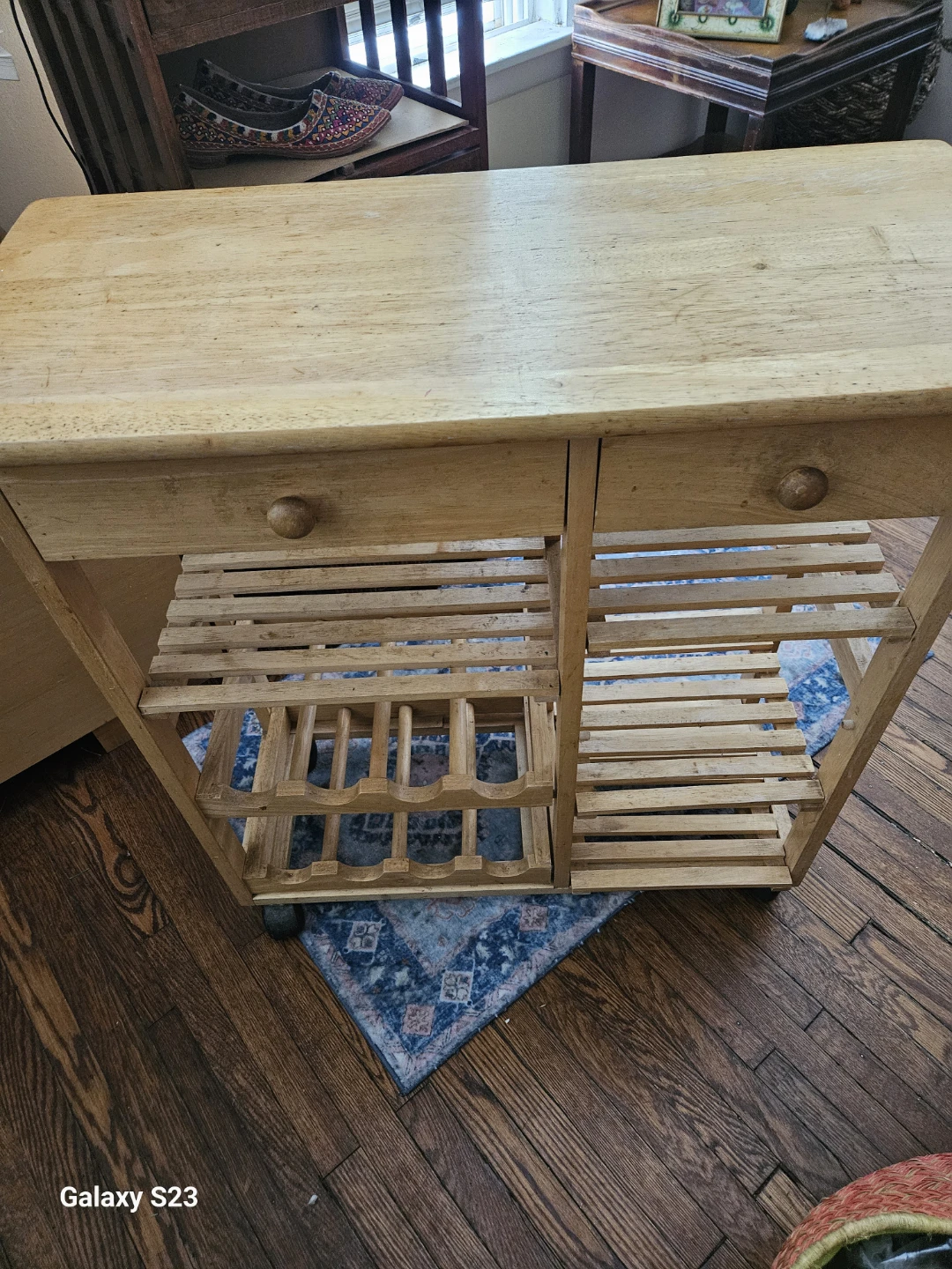 Wooden Kitchen Cart with Storage - photo 4