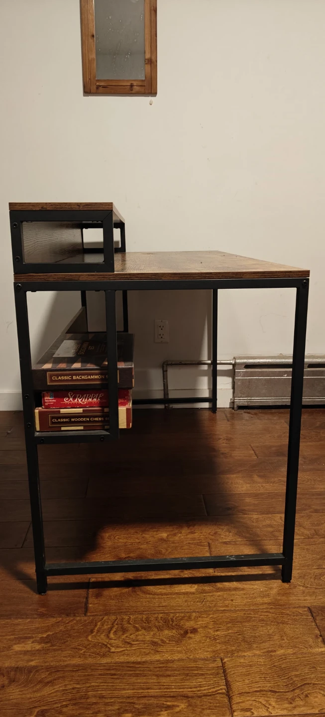 Rustic Wood Grain Desk / Computer Desk with Shelf - photo 3