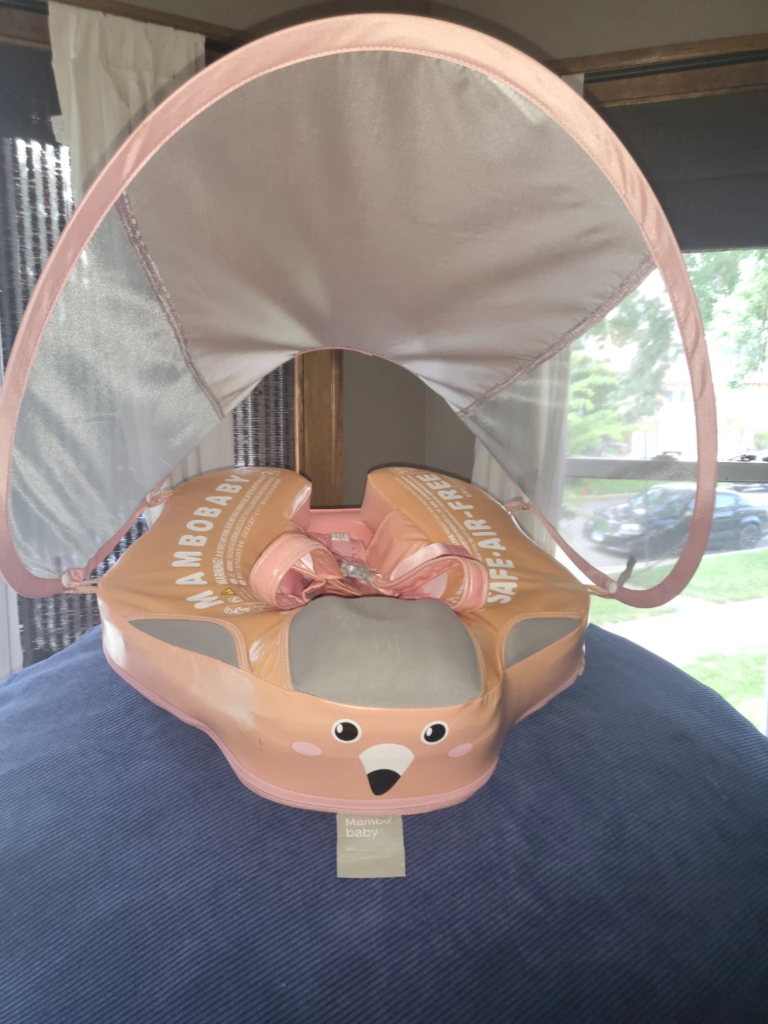 MamboBaby Swim Float with Sun Canopy - Pink