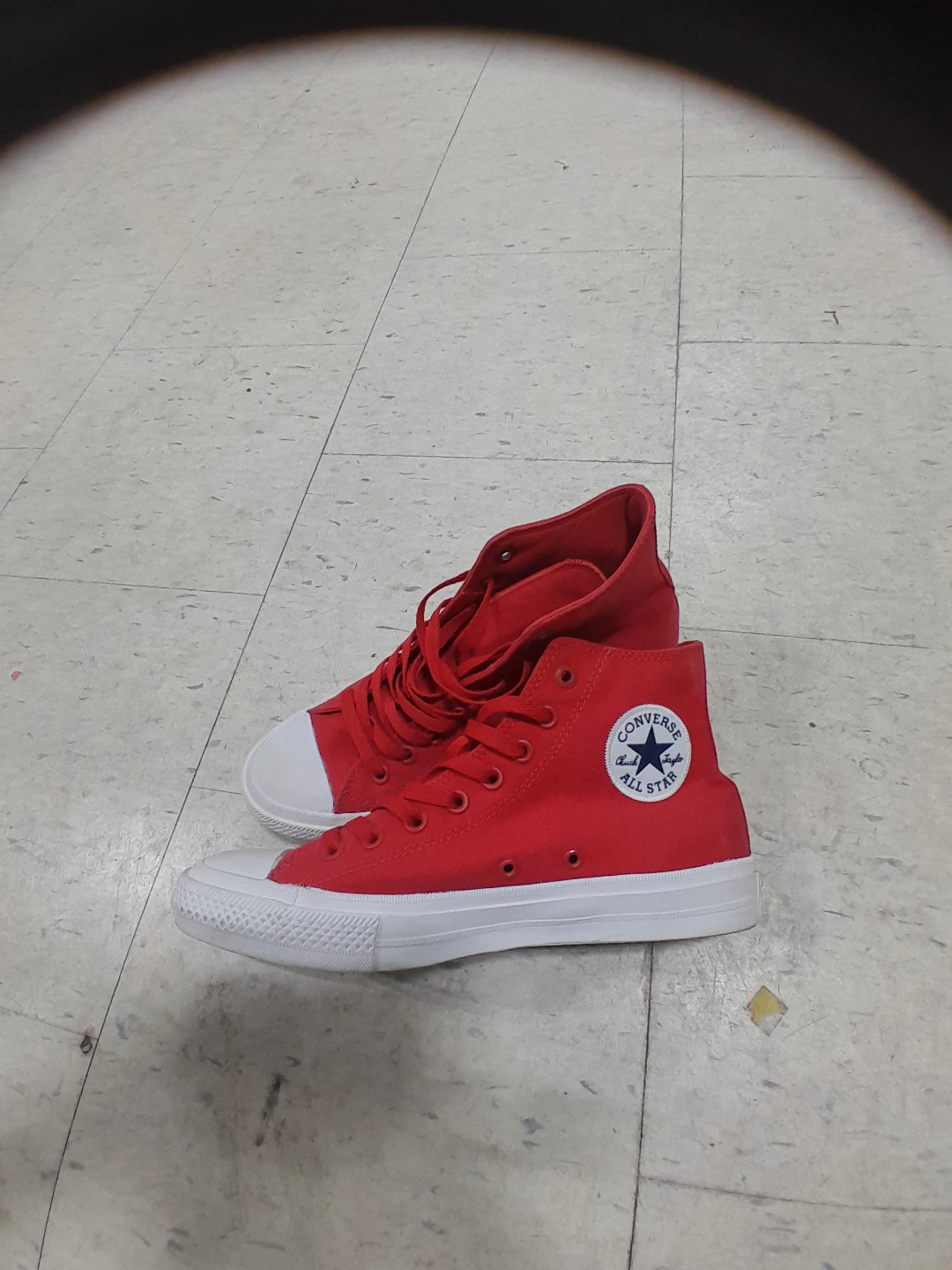 Red Converse All Star High Tops Size 8