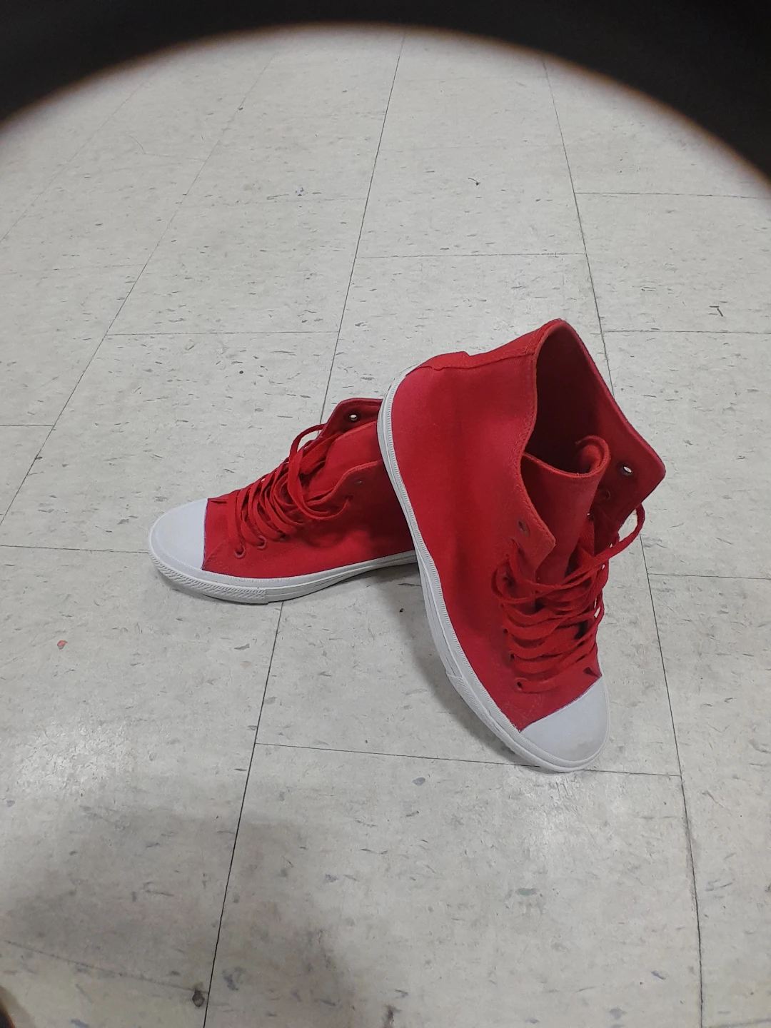 Red Converse All Star High Tops Size 8 - photo 5
