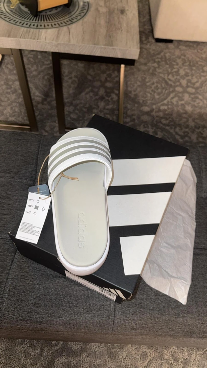Adidas Adilette Platform Slides - Size 9