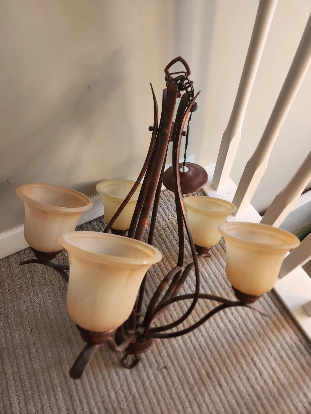 GORGEOUS ART NOUVEAU Chandelier with 5 Lights