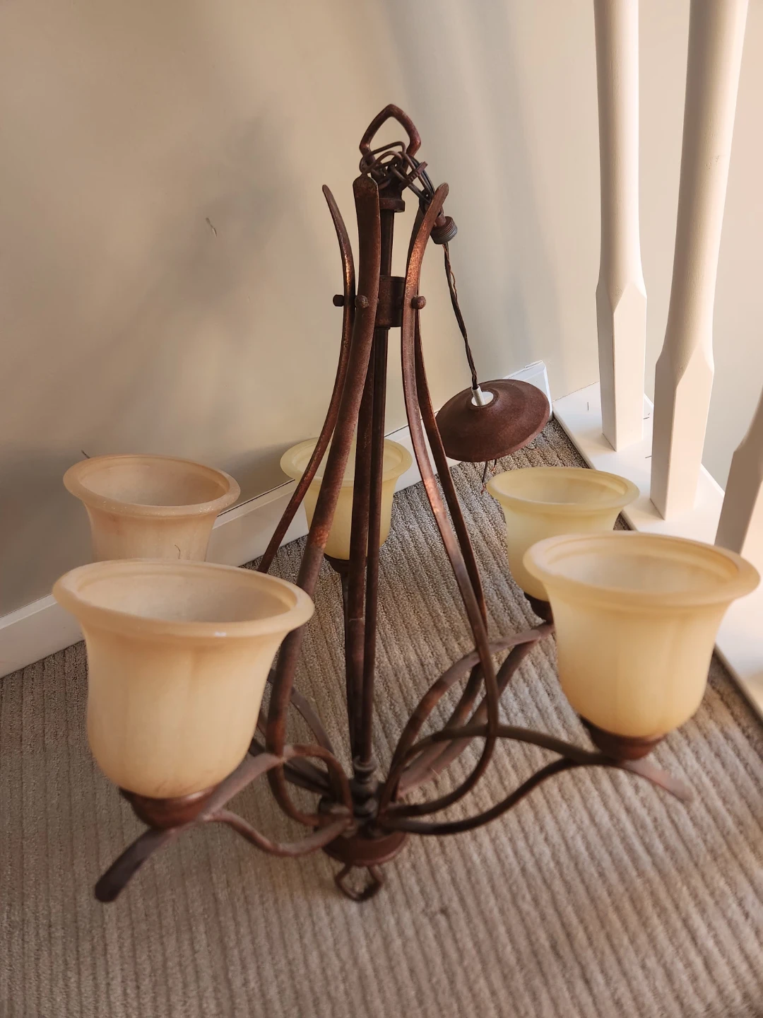 GORGEOUS ART NOUVEAU Chandelier with 5 Lights - photo 5