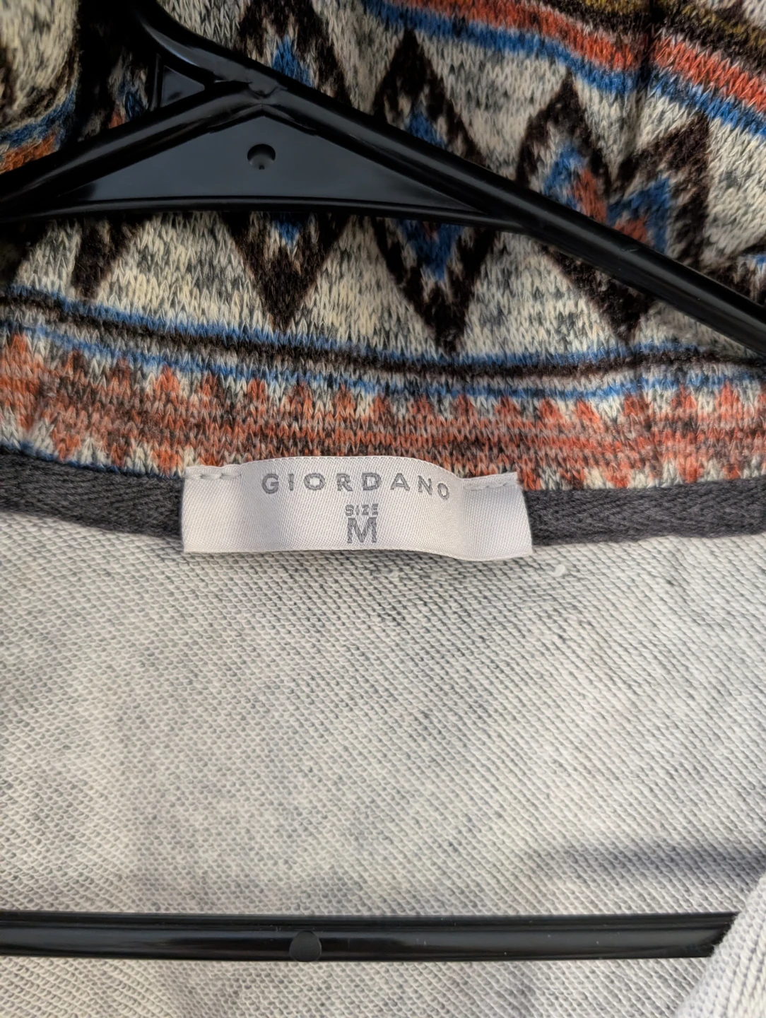 Giordano Grey Hoodie Tribal Design Bohemian Arts Design - photo 2