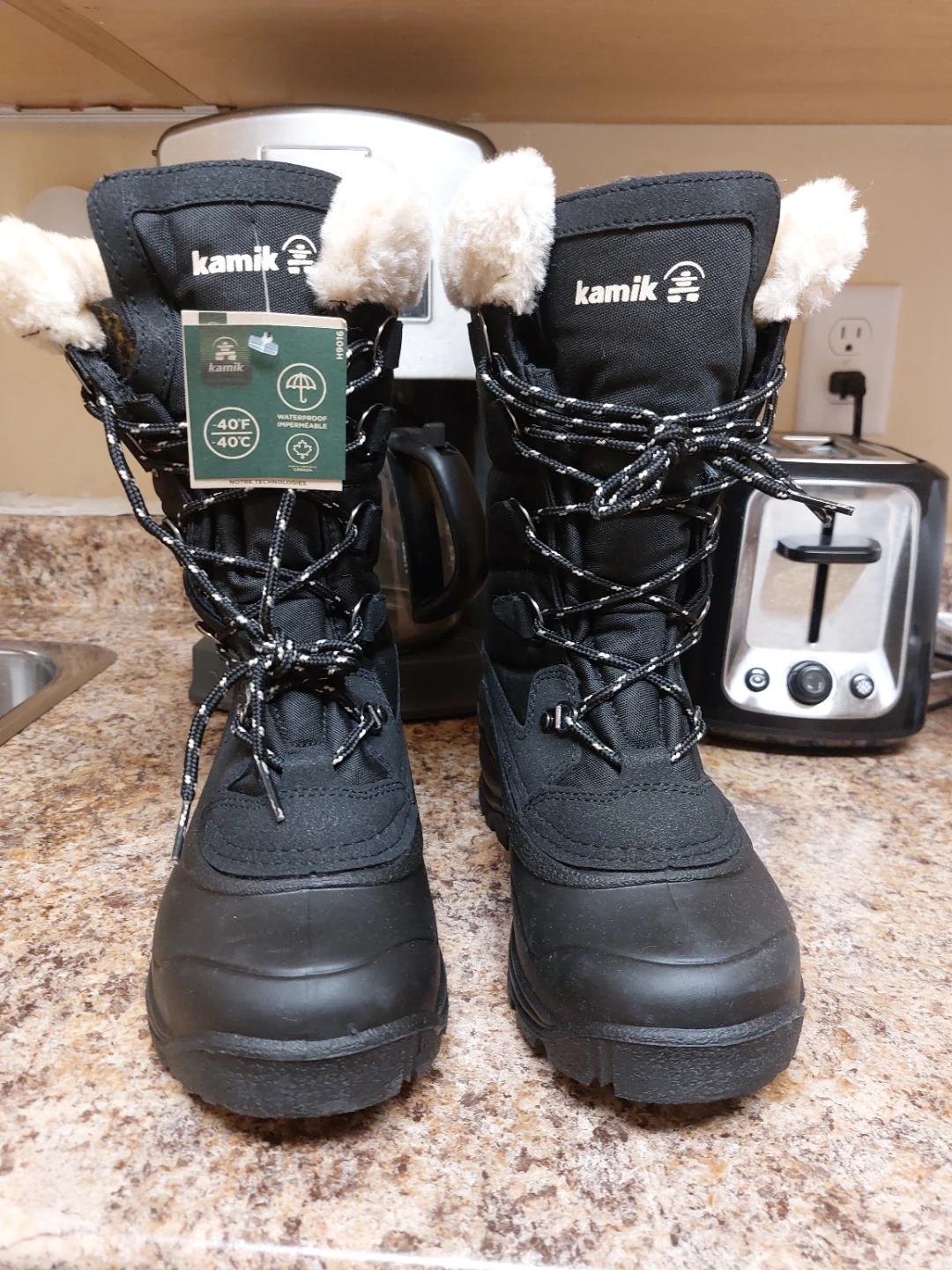 Kamik Black Waterproof Winter Boots Size 8