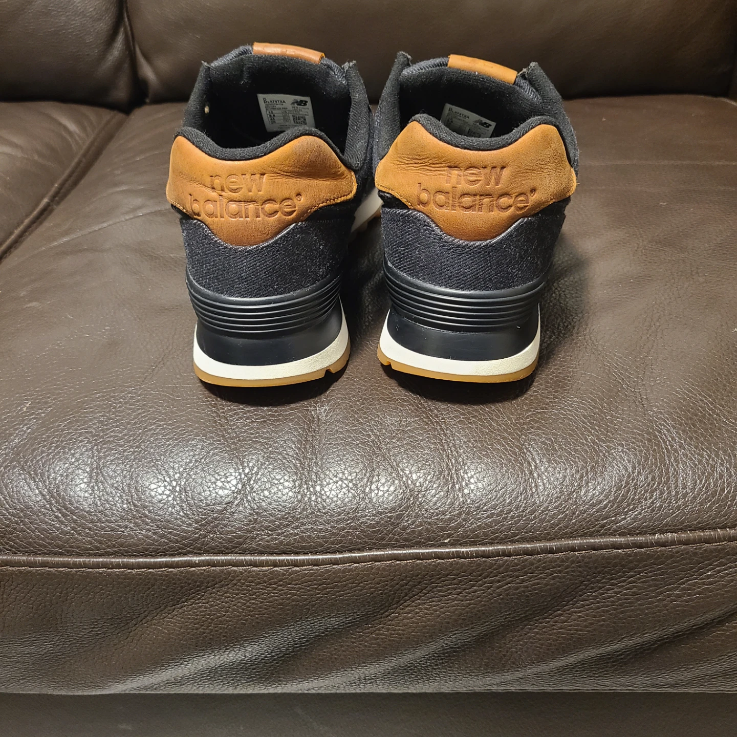 New Balance 574XA Black/Brown, Men's US 10 black denim. Rare - photo 3