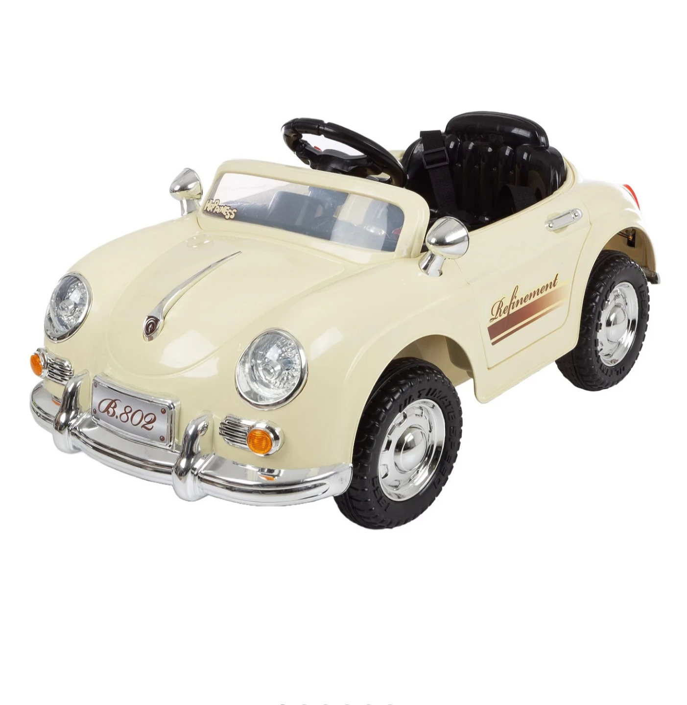 Kids Ride-On Electric Car - Vintage Style, Working Headlights