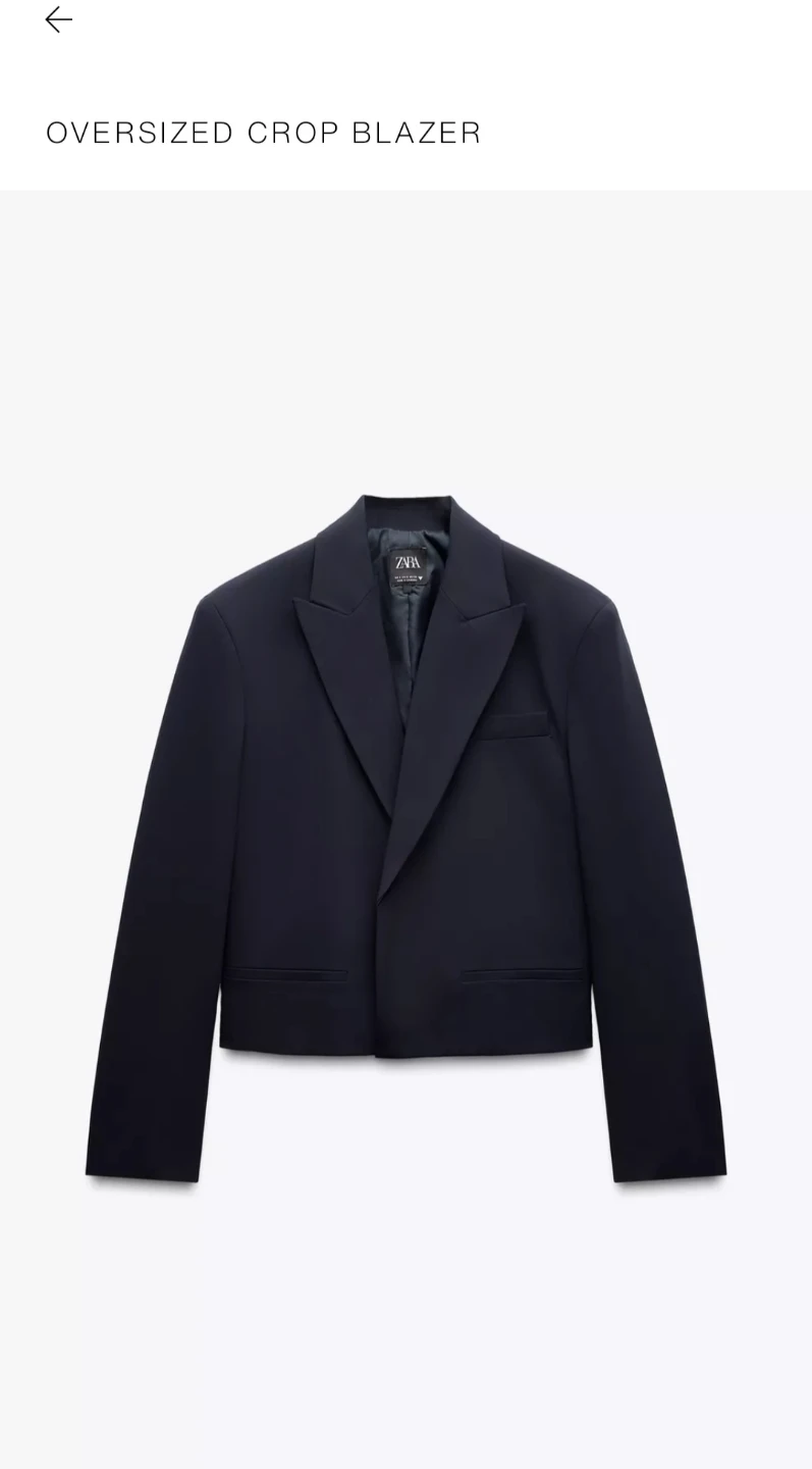Zara Oversized Crop Blazer size xs