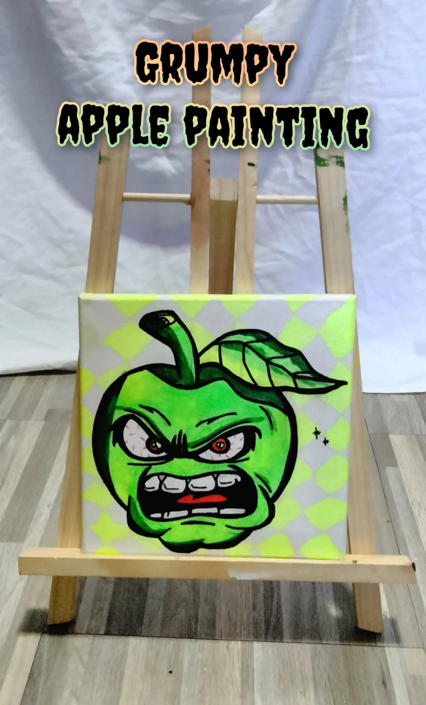 Grumpy Apple Painting