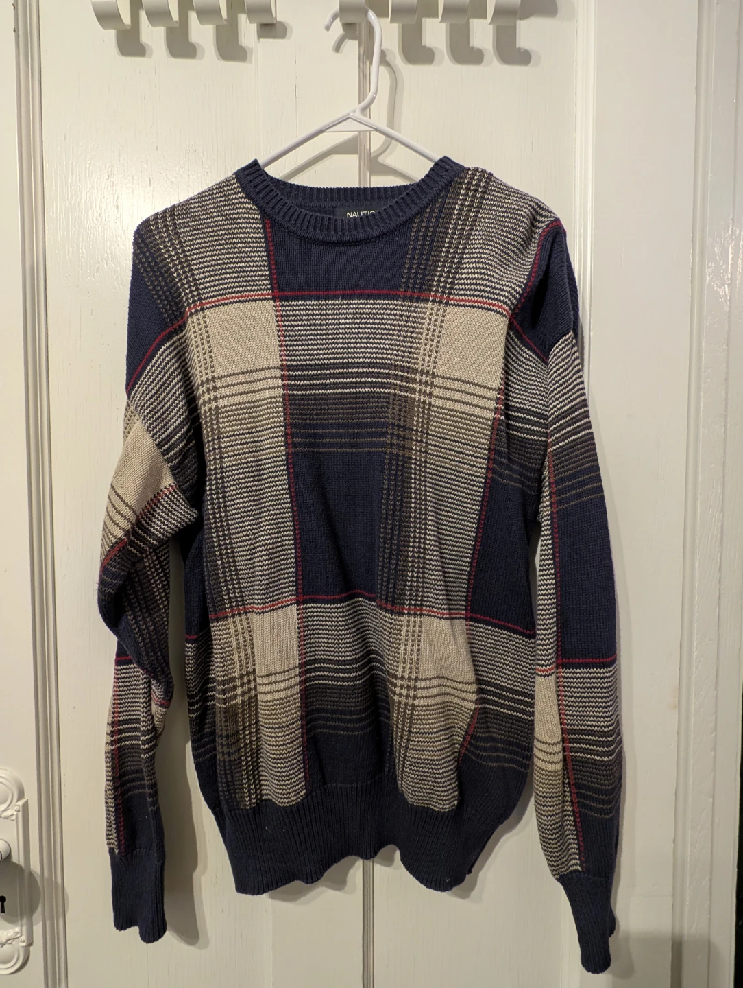 Nautica Men's Plaid Cotton Sweater - Size SS