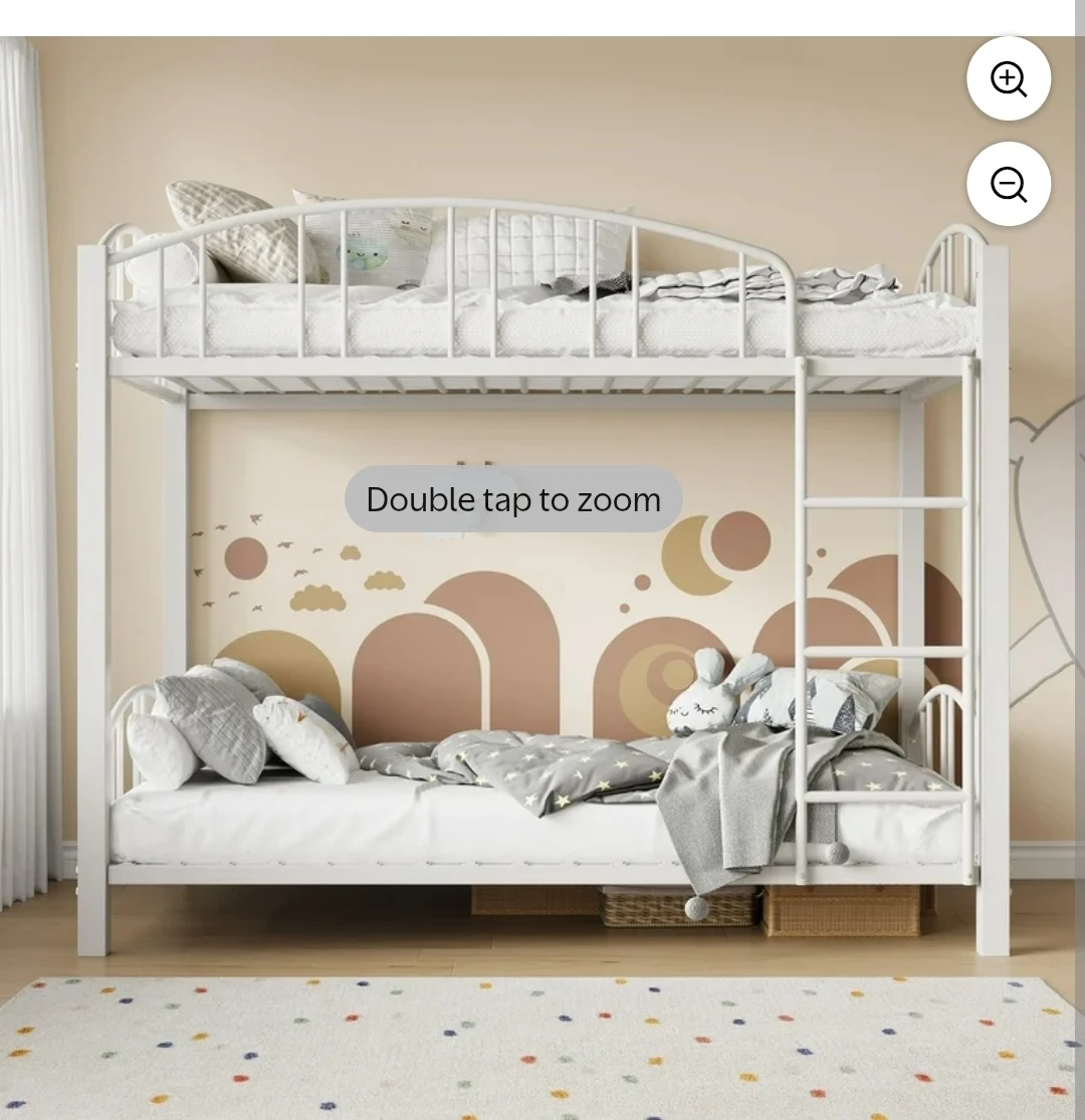 White Metal Bunk Bed - Safety Design - photo 3