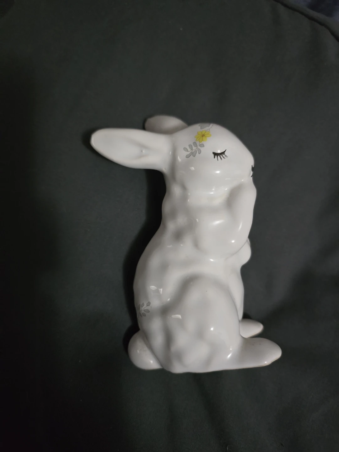JAPAN Blue Ceramic Celadon Lucky  Rabbit Figurine - photo 5