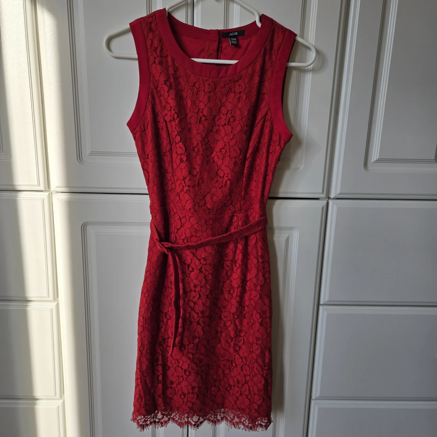 Jacob Red Lace Dress with Belt - Size TP/XS