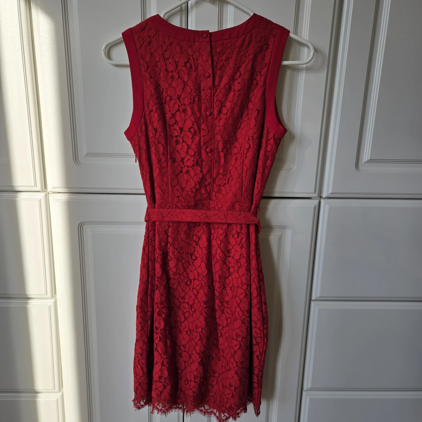 Jacob Red Lace Dress with Belt - Size TP/XS - photo 4