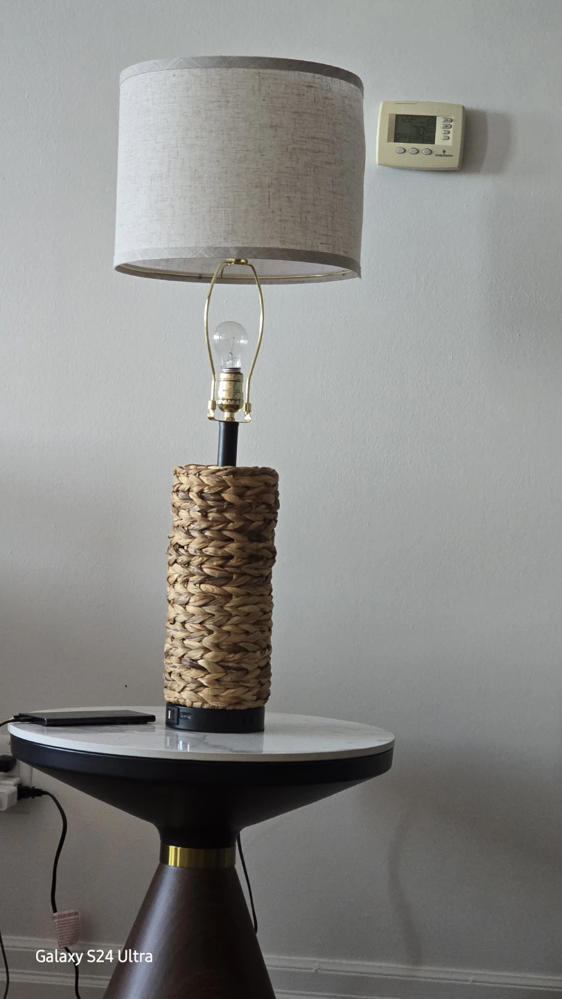 Real hand made Wicker Table lamp.One of a kind