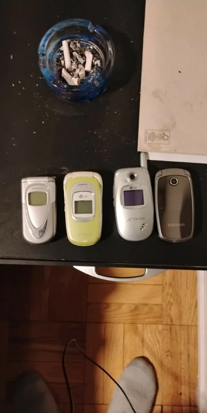 4 vintage flipphones ($60)