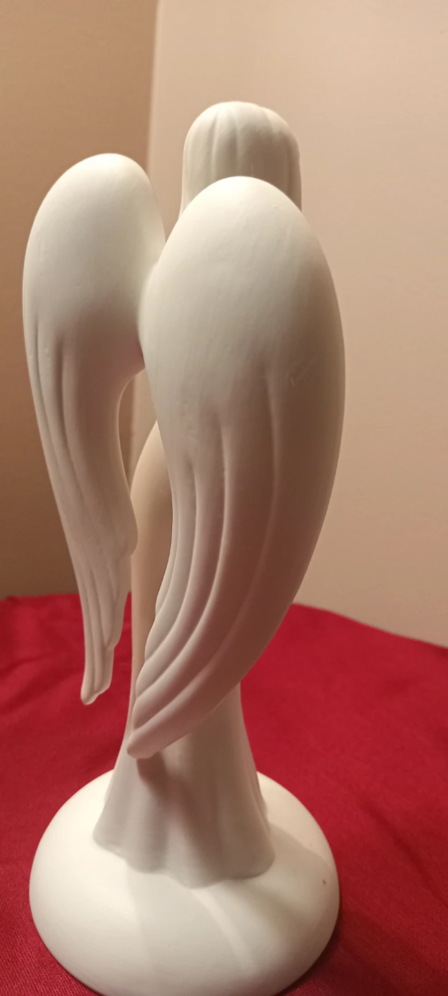 White Angel Figurine with Gold Accents - photo 2