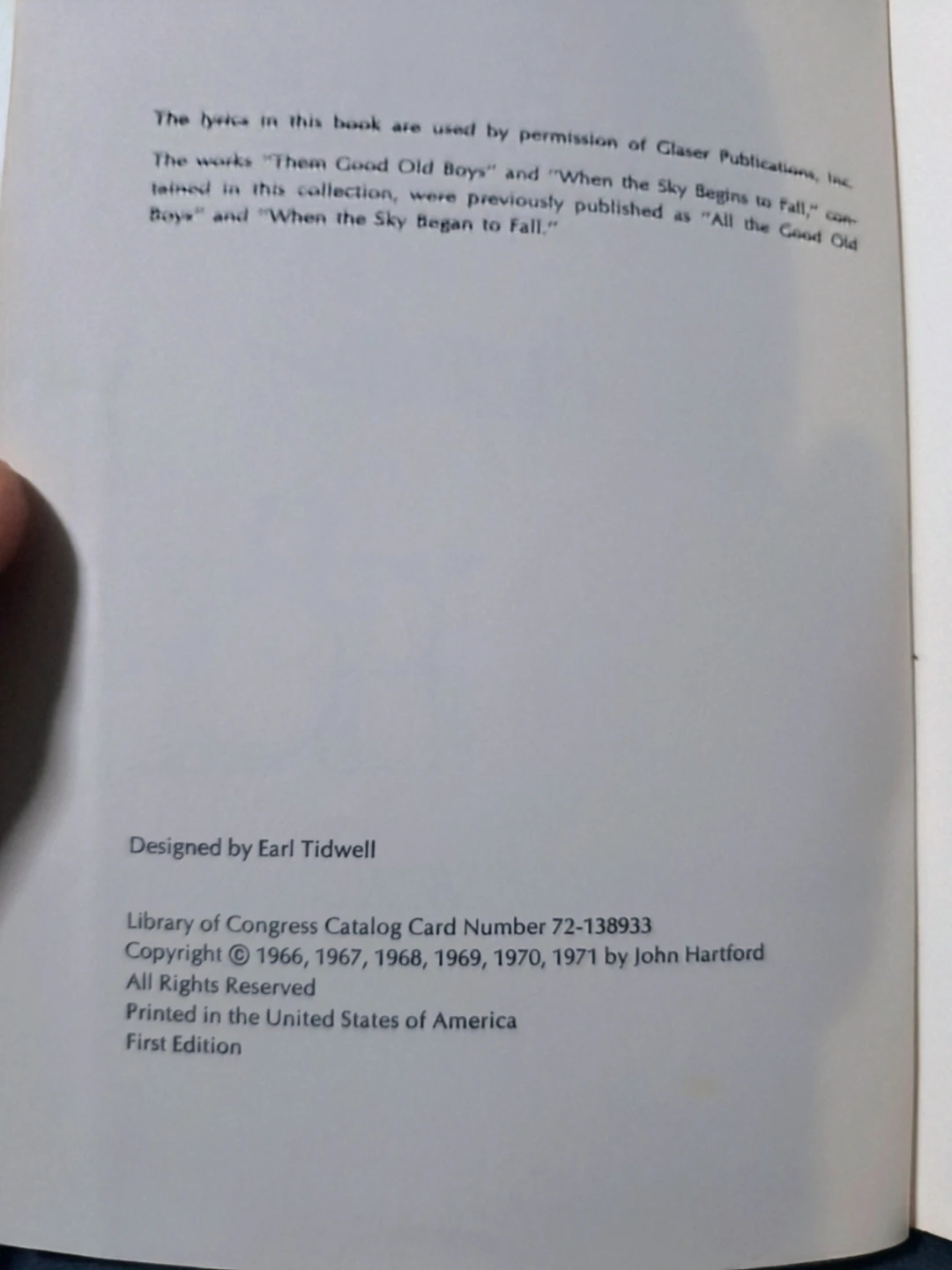 Word Movies, Signed by John Hartford. 1st Edition, 1966 - photo 3