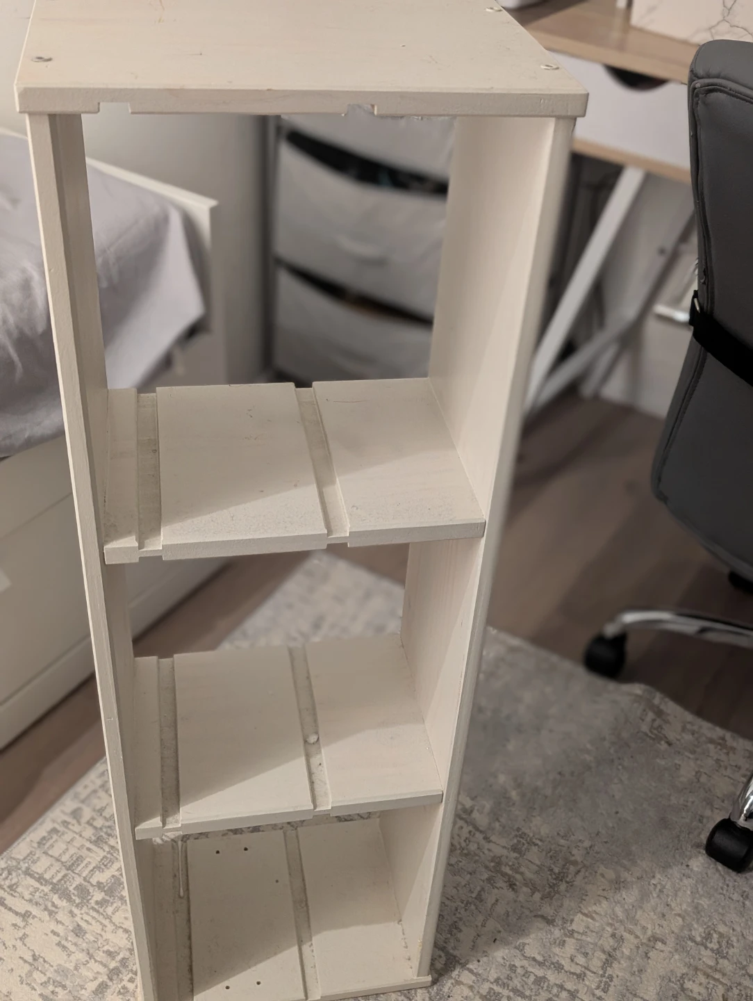 White 4-Shelf Tall Narrow Bookcase - photo 2