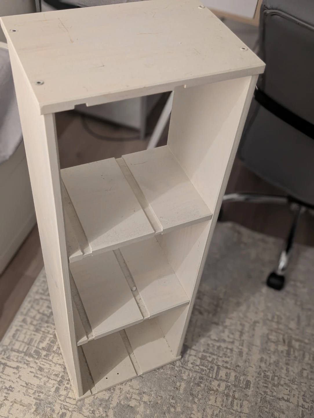White 4-Shelf Tall Narrow Bookcase - photo 3