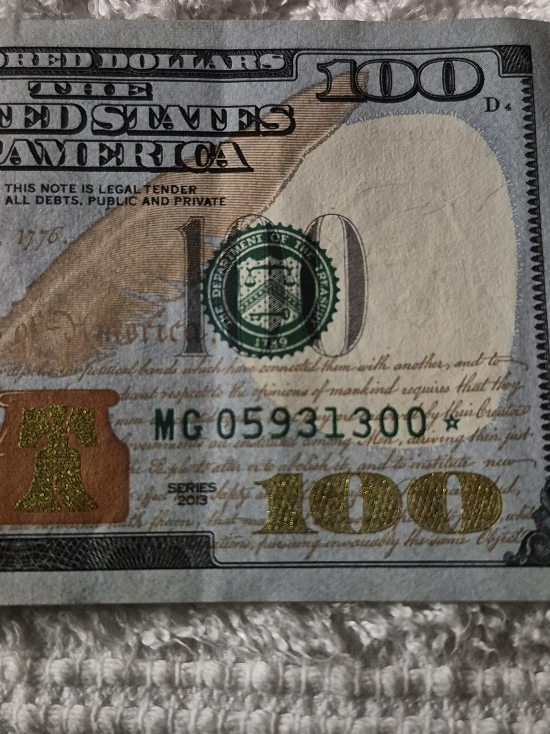 US $100 Dollar Bill - photo 3