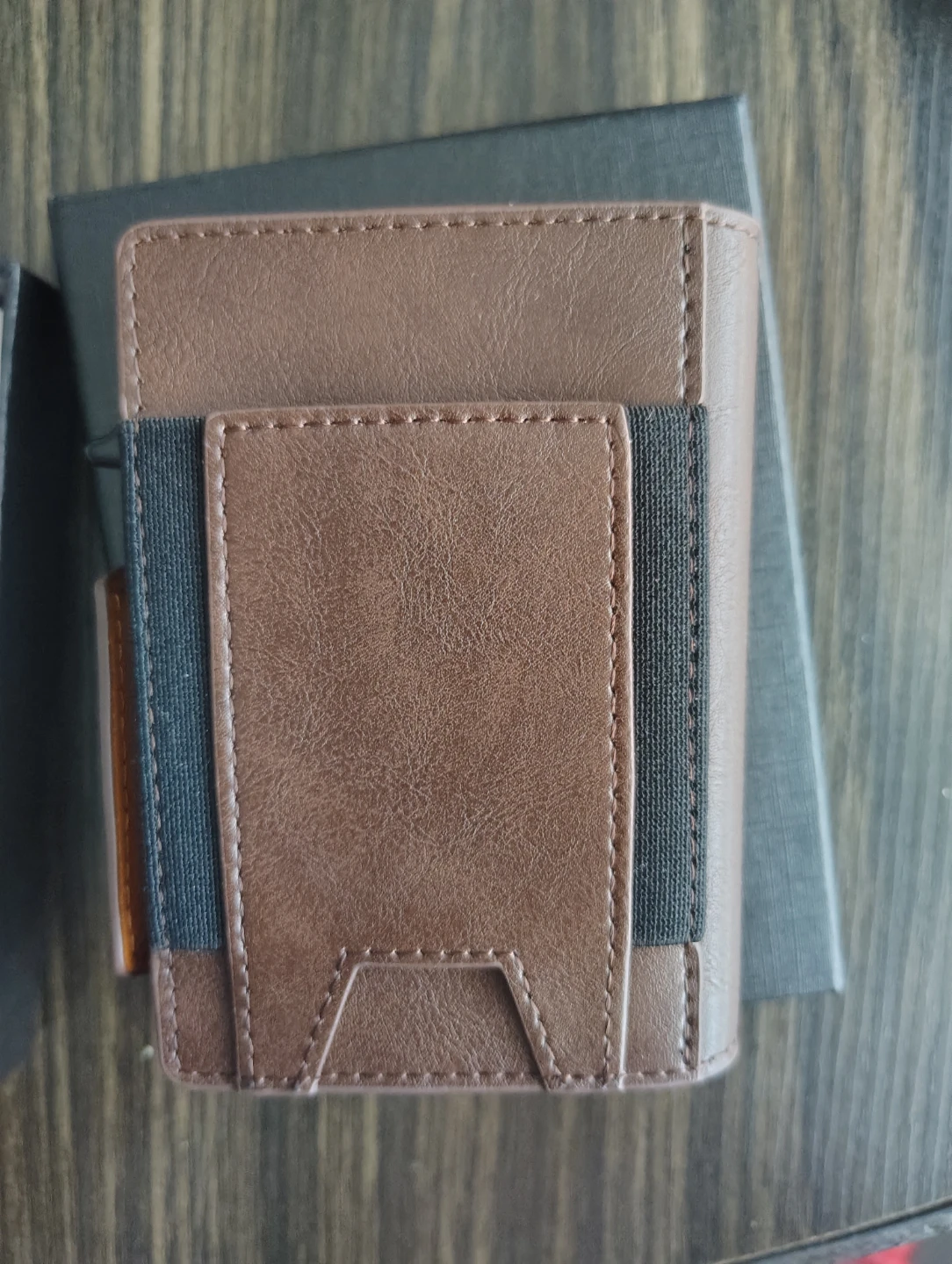 Brown Minimalist Leather Card Holder Wallet - photo 3