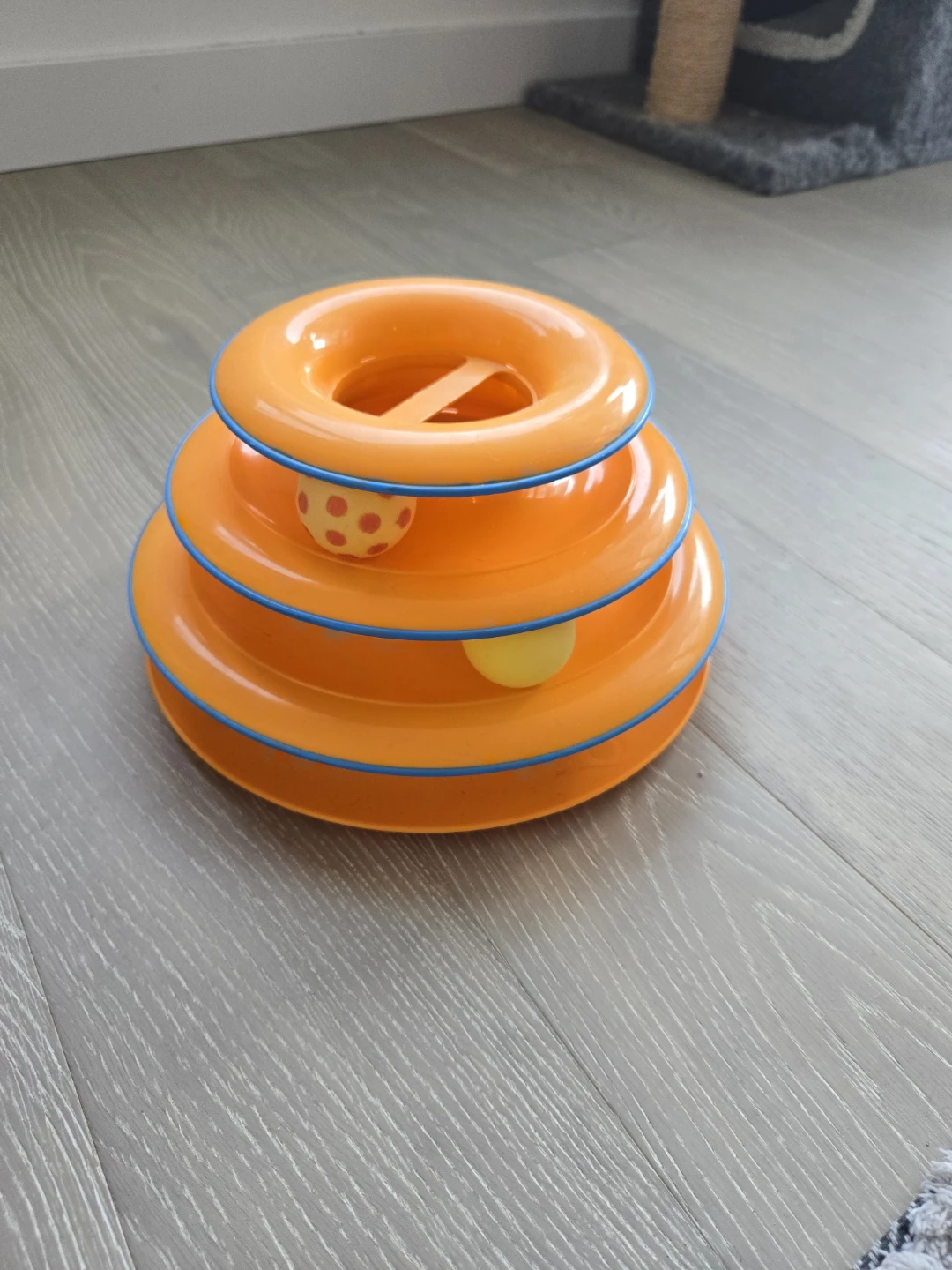 Orange Cat Toy Tower with Balls