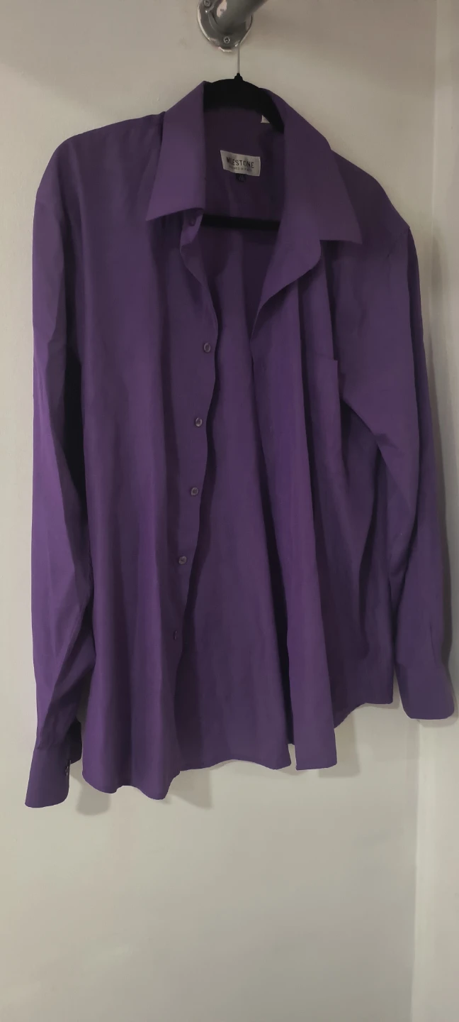 MILESTONE Purple Button-Up Dress Shirt