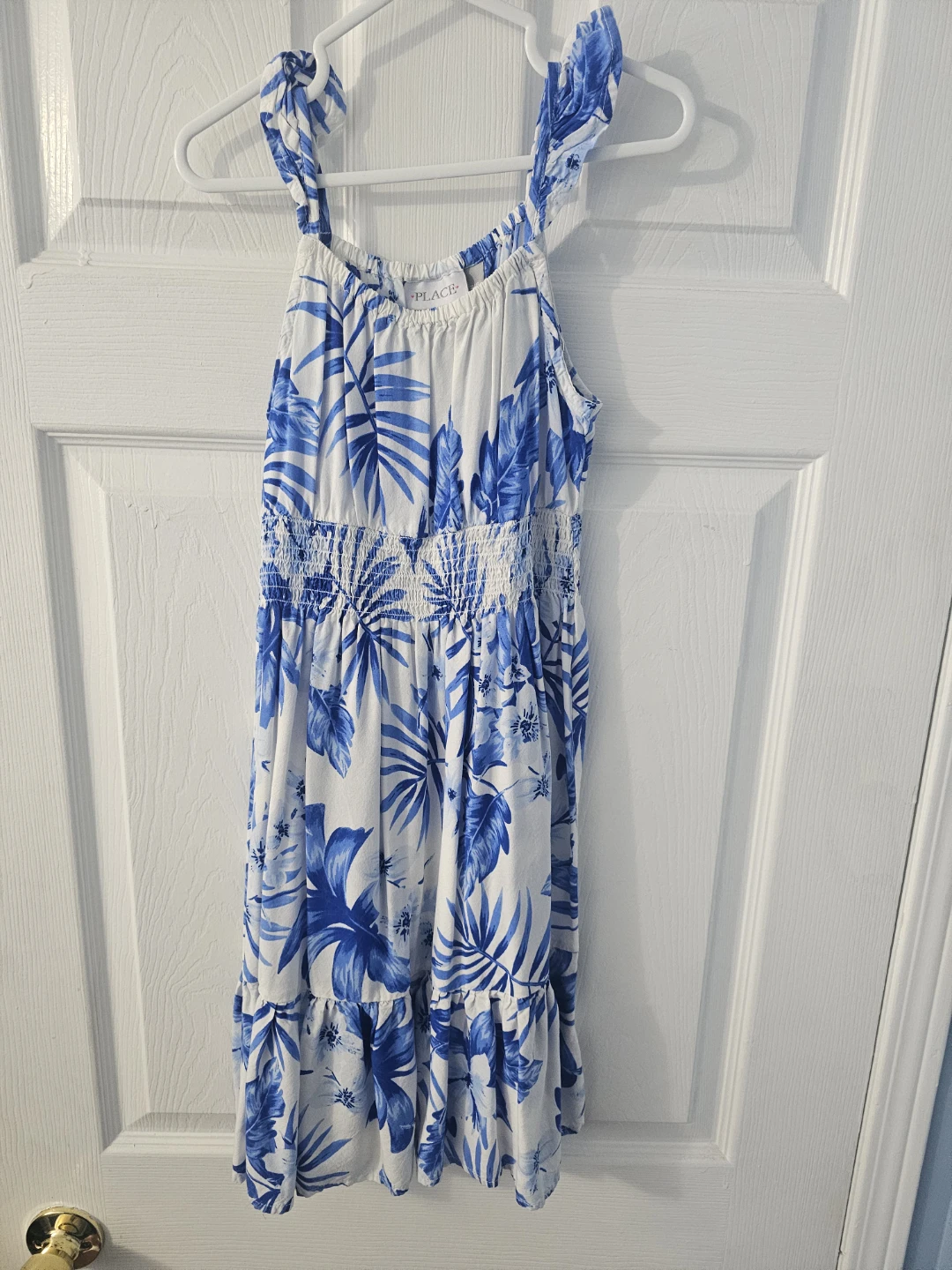 The Children's Place Girls Dress Blue White Floral Print