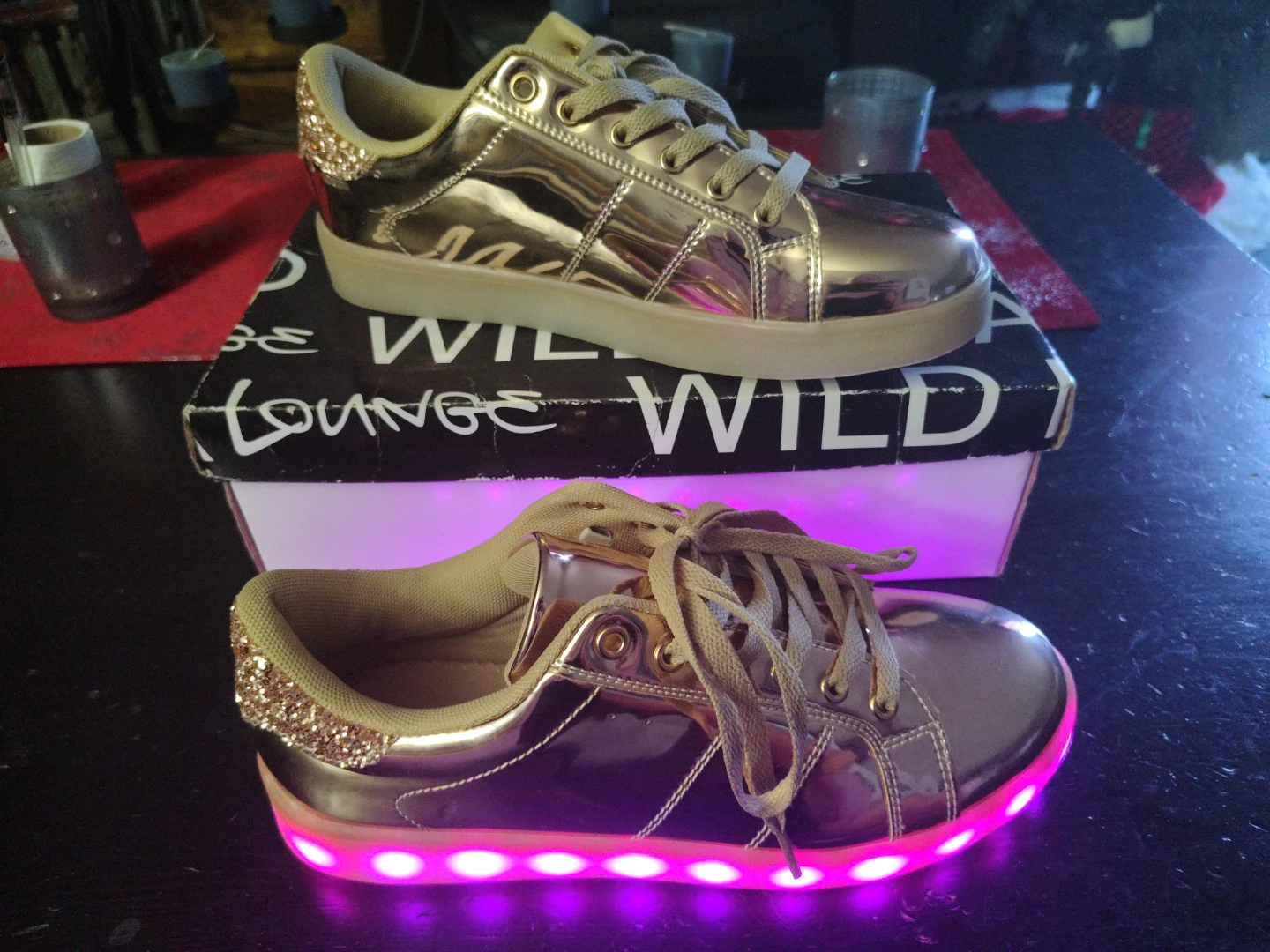 Wild Diva Lounge Rose Gold Light Up Sneakers - photo 4