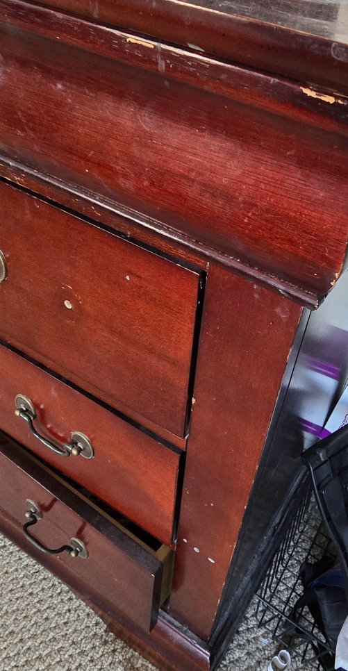 Dark Wood Dresser - 6 Drawer