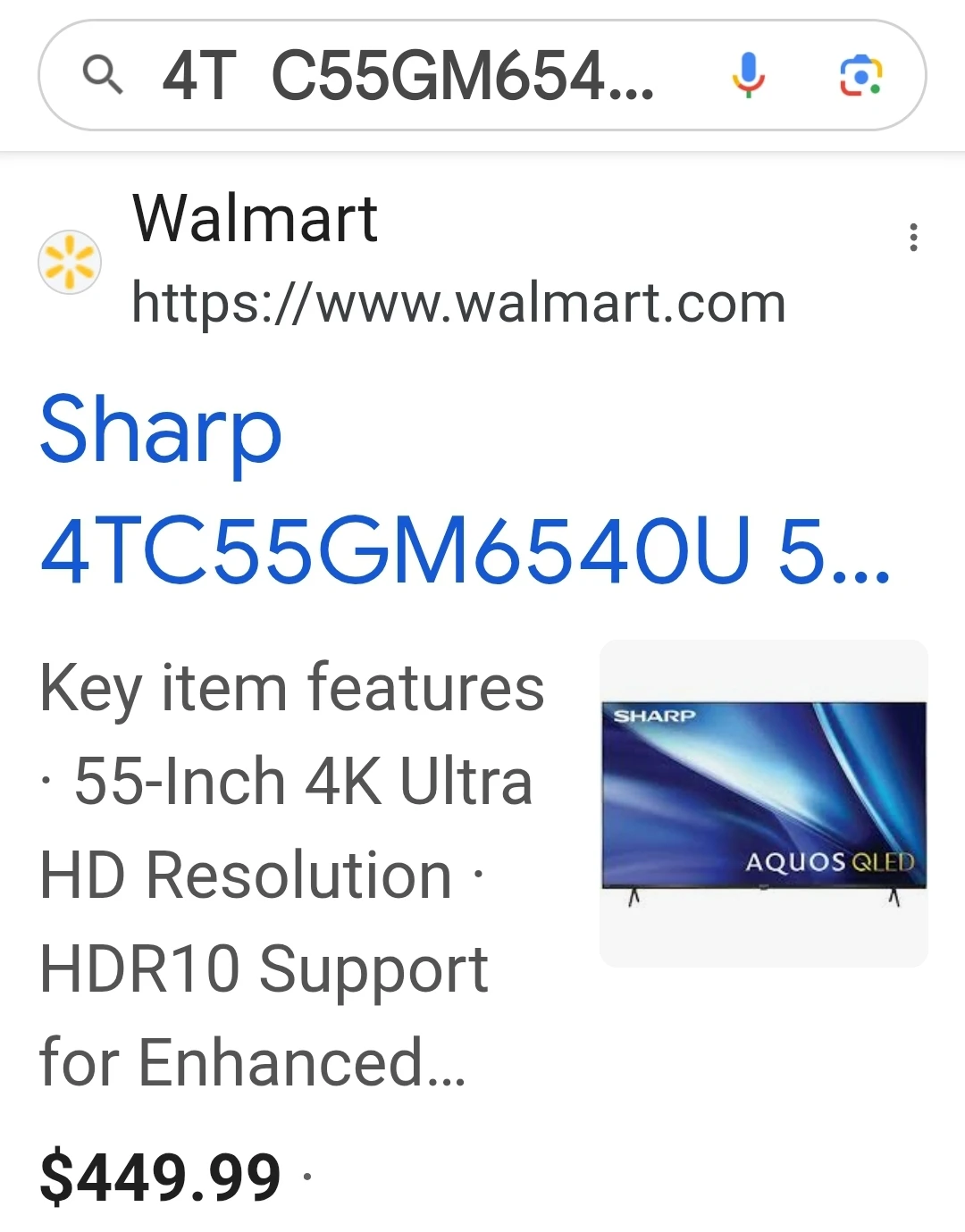 Sharp 55" 4K Ultra HD QD LED TV - photo 3