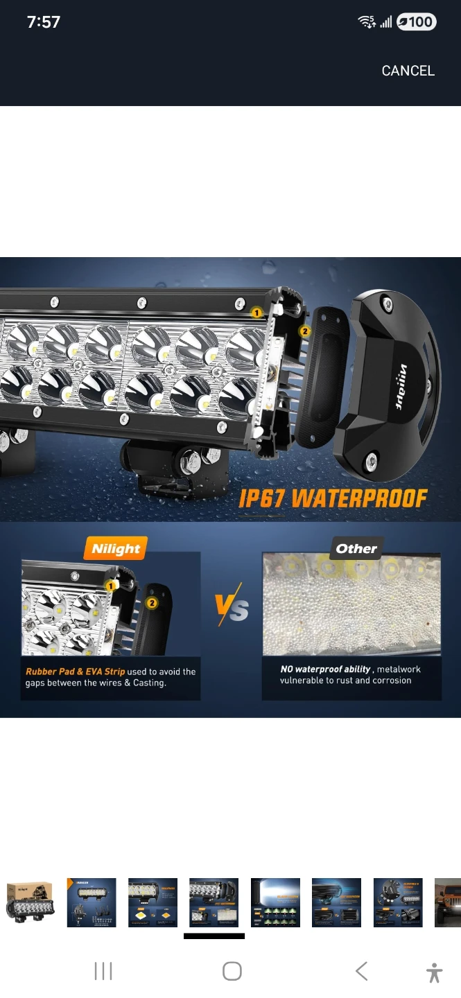 RIGIDON LED Light Bar, 9 in.54w