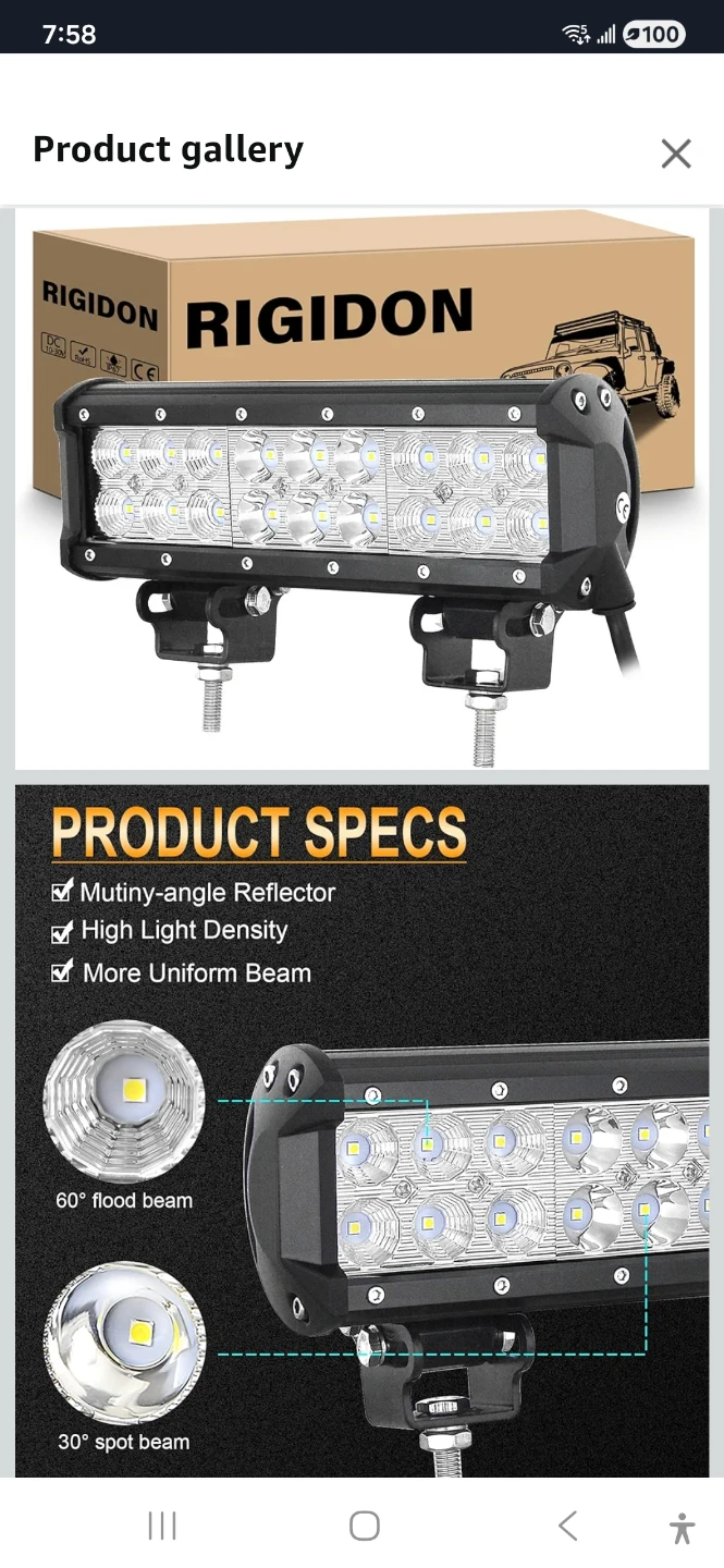 RIGIDON LED Light Bar, 9 in.54w - photo 3