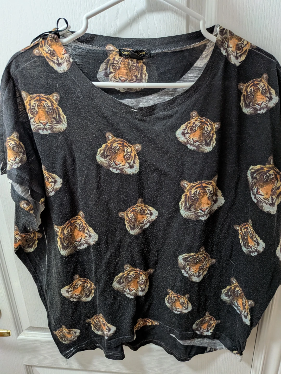 Black Tiger Print T-Shirt